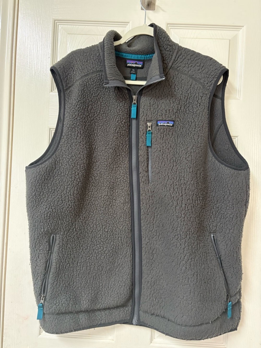 Patagonia Retro Deep Pile Vest Men's Size XXL gray  Sherpa Fleece Full Zip